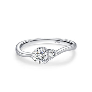 Dual Moissanite Wave Band Engagement Ring - Perimade & Co.