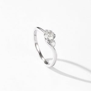 Dual Moissanite Wave Band Engagement Ring - Perimade & Co.