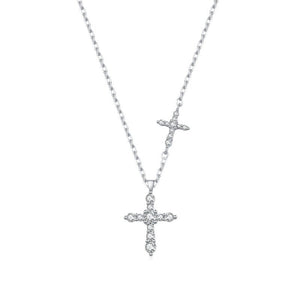 Dual Pavé Moissanite Cross Pendant Necklace - Perimade & Co.