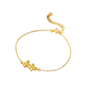 Dual Textured Butterfly Charm Chain Bracelet - Perimade & Co.