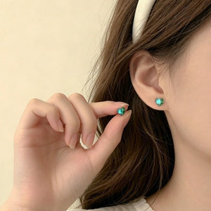 Dual Tone Sculpted Enamel Heart Stud Earrings - Perimade & Co.