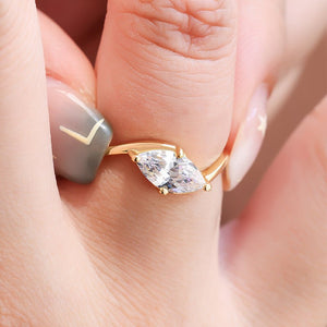 East - West Marquise - Cut CZ Solitaire Ring - Perimade & Co.