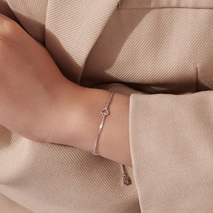 Elegant CZ Key Padlock Charm Chain Bracelet - Perimade & Co.