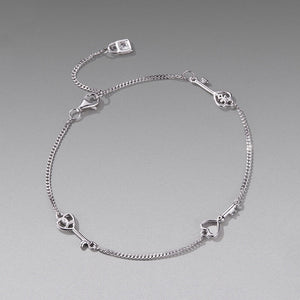 Elegant CZ Key Padlock Charm Chain Bracelet - Perimade & Co.