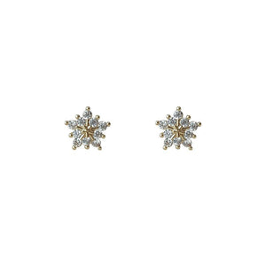 Elegant CZ Snowflake Starburst Stud Earrings - Perimade & Co.