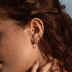 Elegant Dual Pear CZ Swirl Drop Stud Earrings - Perimade & Co.