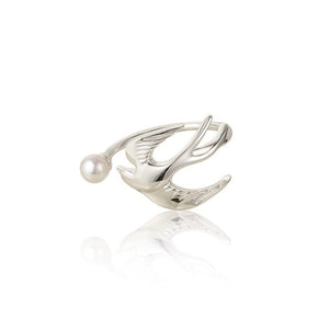Elegant Flying Bird Pearl Stackable Open Ring - Perimade & Co.
