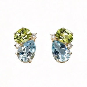 Elegant Multi Gemstone Cluster Stud Earrings - Perimade & Co.