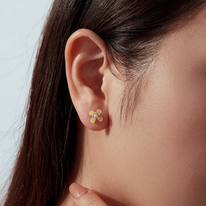 Elegant Osmanthus Flower Pearl Stud Earrings - Perimade & Co.