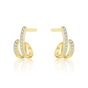 Elegant Pave Dual Layer Illusion Stud Earrings - Perimade & Co.
