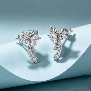 Elegant Pear Cut Moissanite Bird Stud Earrings - Perimade & Co.