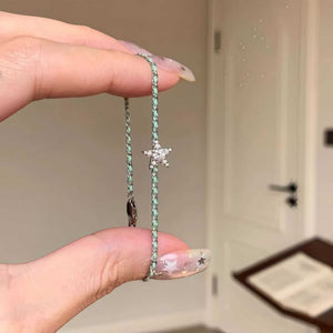 Elegant Star Mint Woven Cord Charm Bracelet - Perimade & Co.