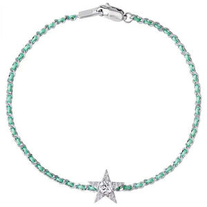 Elegant Star Mint Woven Cord Charm Bracelet - Perimade & Co.