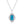 Emerald Blue Opal Halo CZ Pendant Necklace - Perimade & Co.
