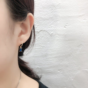 Emerald Cut Gemstone Drop Hoop Earrings - Perimade & Co.