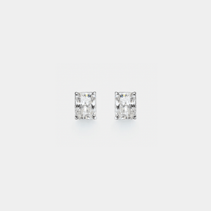 Emerald - Cut Moissanite Stud Earrings - Perimade & Co.