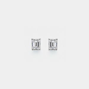 Emerald - Cut Moissanite Stud Earrings - Perimade & Co.