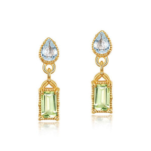Emerald - Cut Peridot Dangle Drop Earrings - Perimade & Co.