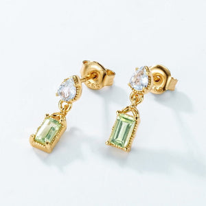 Emerald - Cut Peridot Dangle Drop Earrings - Perimade & Co.