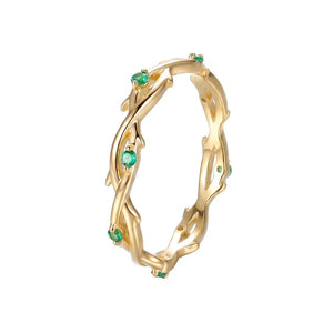 Emerald Green Thorn Vine Eternity Band Ring - Perimade & Co.