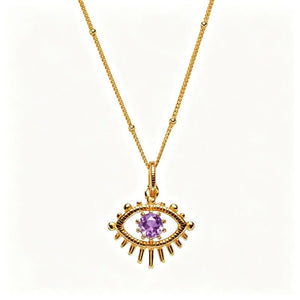 Evil Eye Birthstone Talisman Pendant Necklace - Perimade & Co.