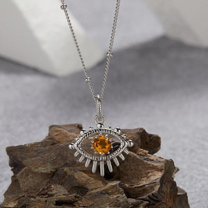 Evil Eye Birthstone Talisman Pendant Necklace - Perimade & Co.