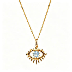 Evil Eye Birthstone Talisman Pendant Necklace - Perimade & Co.