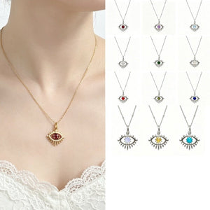 Evil Eye Birthstone Talisman Pendant Necklace - Perimade & Co.