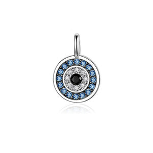Evil Eye Circle Charm Pendant Necklace - Perimade & Co.