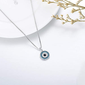 Evil Eye Circle Charm Pendant Necklace - Perimade & Co.