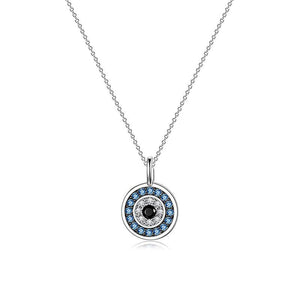 Evil Eye Circle Charm Pendant Necklace - Perimade & Co.