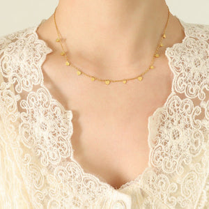 Evil Eye Star Leaf Charm Station Necklace - Perimade & Co.