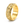 Gold ring with intricate patterns on a white background