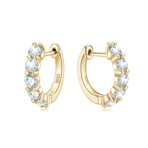Five - Stone Color Moissanite Hoop Earrings - Perimade & Co.