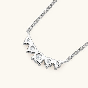 Five - Stone Moissanite Bar Pendant Necklace - Perimade & Co.