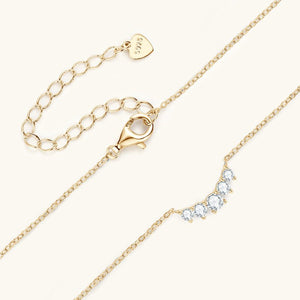 Five - Stone Moissanite Bar Pendant Necklace - Perimade & Co.
