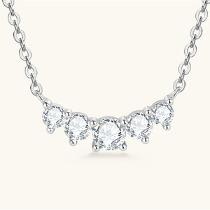 Five - Stone Moissanite Bar Pendant Necklace - Perimade & Co.