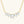 Gold necklace with clear gemstones on a white background