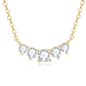 Five - Stone Moissanite Bar Pendant Necklace - Perimade & Co.