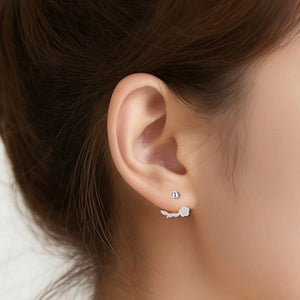 Floral CZ Branch Curved Lobe Hugger Earrings - Perimade & Co.