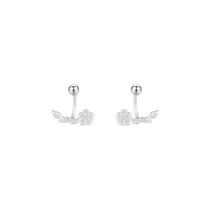 Floral CZ Branch Curved Lobe Hugger Earrings - Perimade & Co.