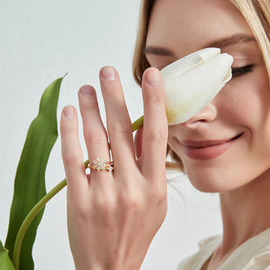 Flower Anxiety Fidget Spinner Bypass Ring - Perimade & Co.