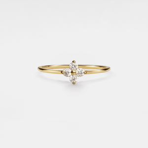 Flower Cluster Four Stone Clover Band Ring - Perimade & Co.