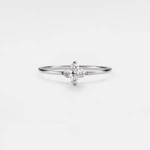Flower Cluster Four Stone Clover Band Ring - Perimade & Co.