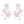 Pair of pastel-colored beaded earrings on a white background