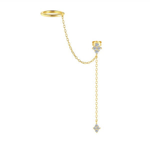 Flower Star Stud Ear Cuff Chain Drop Earrings - Perimade & Co.