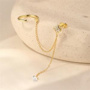 Flower Star Stud Ear Cuff Chain Drop Earrings - Perimade & Co.