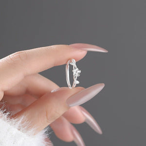 Flower Twist Branch Thin Stackable Open Ring - Perimade & Co.