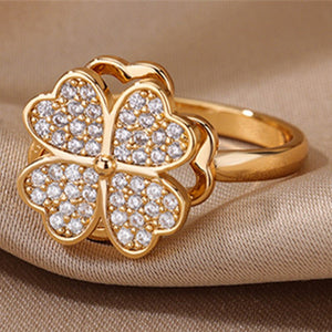 Four Leaf Clover Anxiety Fidget Spinner Ring - Perimade & Co.