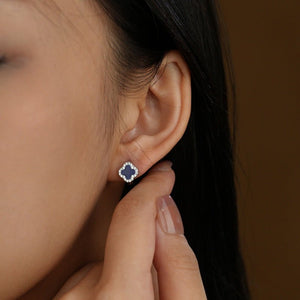 Four Leaf Clover Halo Huggie Hoop Earrings - Perimade & Co.